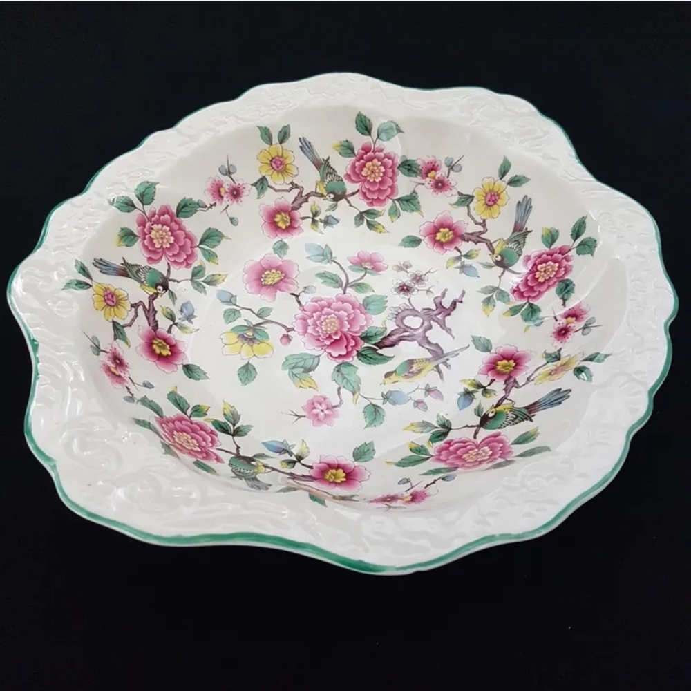James Kent Old Foley CHINESE ROSE 12 inch Decor Fruit Serving Bowl England 1950s